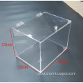 clear acrylic rectangle storage box, acrylic candy bin with flip cover for retail, store, supermarket